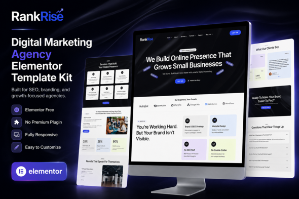 RankRise – Digital Marketing Agency Elementor Template Kit