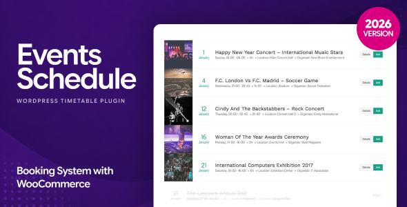Events Schedule - WordPress Events Calendar Plugin