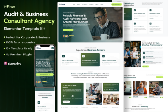Finor – Audit & Accounting Business Consulting Elementor Template Kit