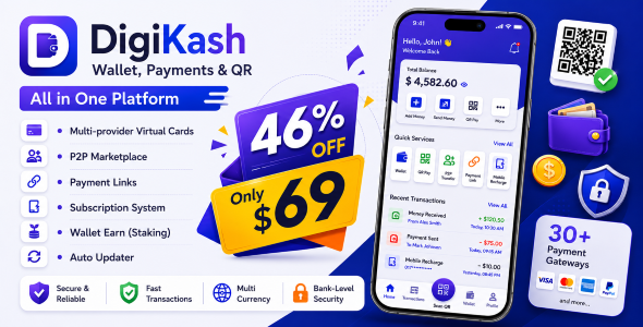 DigiKash - Complete Payment Gateway, Wallet & QR System