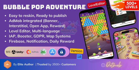 Bubble Pop Adventure - Complete Unity Game