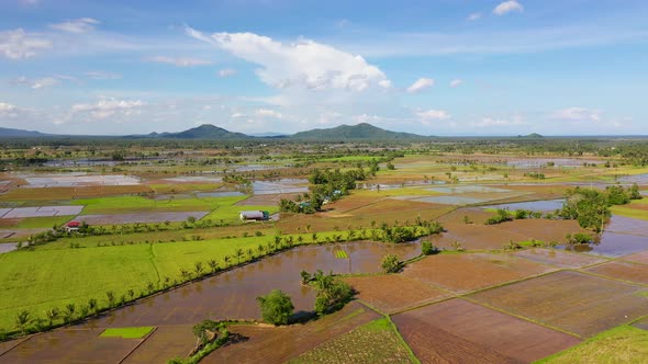 Paddy Fields in the Philippines. Mountain Landscape with Green Hills and Farmland.