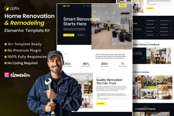 Upfix – Home Renovation & Remodeling Elementor Template Kit