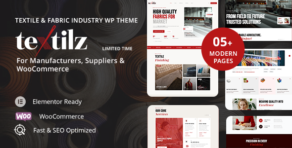 Textilz – Textile & Fabric Industry WordPress Theme