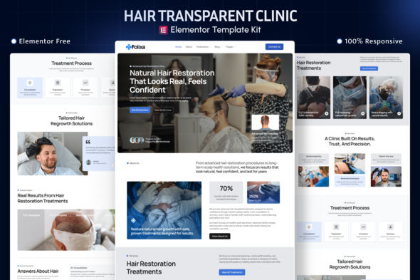 Folixa – Hair Transplant Clinic Elementor Template Kit