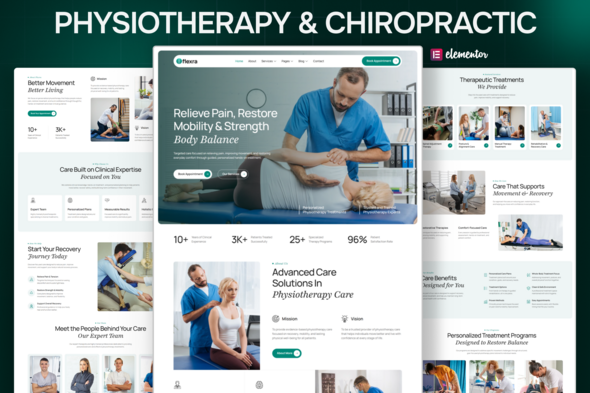 Flexra – Physiotherapy & Chiropractic Elementor Template Kit