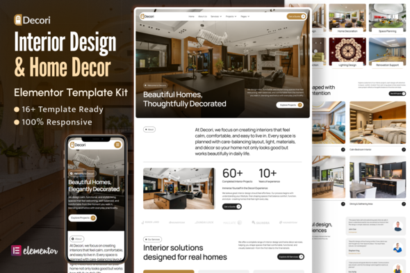 Decori – Interior Design & Home Decor Elementor Template Kit