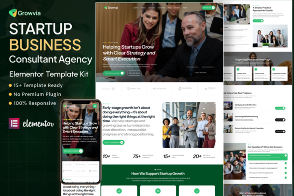 Growvia - Business Consultant Elementor Template Kit