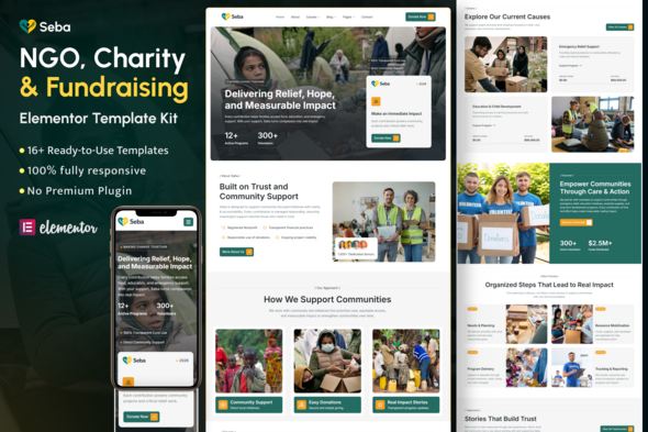 Seba - Charity & Donation Elementor Template Kit