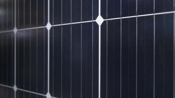 Closeup Large Solar Power Panel Closeup View