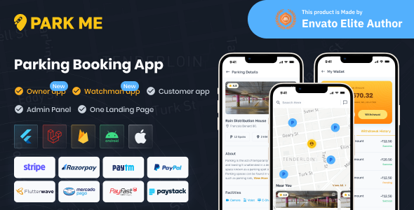 ParkME - Flutter Complete Car Parking App | Parking Spot Booking App