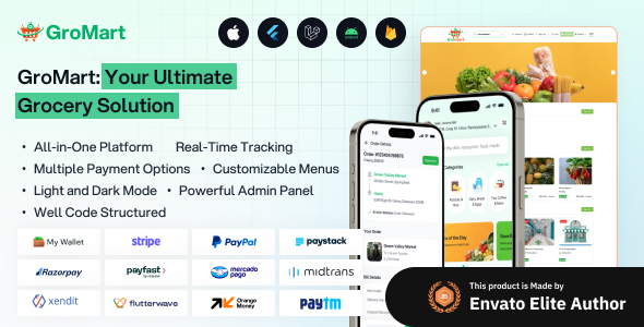 GroMart | Grocery Store App | Grocery Delivery | Multivendor Grocery Flutter App with AI Assistant