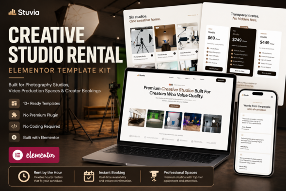 Stuvia – Creative Studio Rental Elementor Template Kit