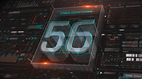 Cyber Countdown - Futuristic HUD Countdown For Premiere Pro