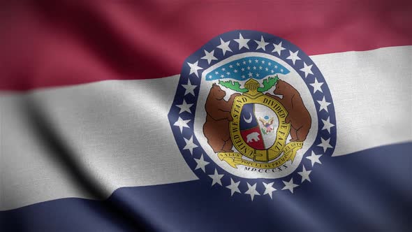 Missouri State Flag Close Up HD