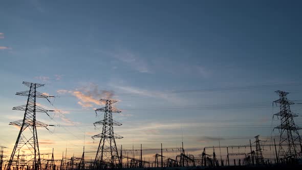 Pylons and substations