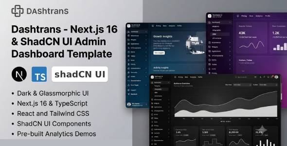 Dashtrans - Next.js 16 & ShadCN UI Admin Dashboard Template