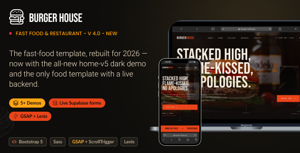 Burger House – Fast Food and Restaurant HTML Template