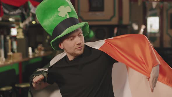 Man Dancing With Irish Flag