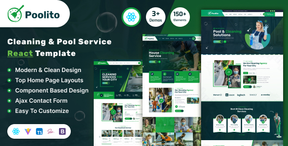 Poolito – Cleaning Service React JS Template