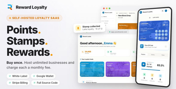 Reward Loyalty — Points, Stamps & Vouchers · White-Label · Multi-Tenant