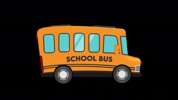 Animated School Bus - Transparent