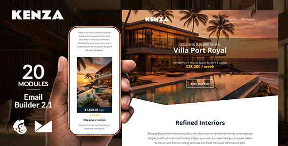 Kenza Responsive Email Template + Online Emailbuilder 2.1