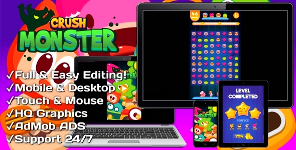 Crush Monster | HTML5 Game | Construct 3 Game