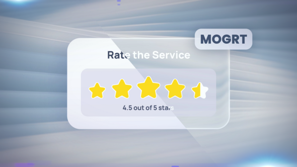 Rating UI Animation Pack MOGRT– Stars, Sliders, Gauges, Reviews, Score Cards