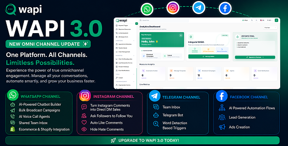 Wapi – WhatsApp CRM SaaS with Chatbot Flow Builder, API Automation & Multi-Tenant System