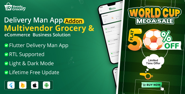 Ready Grocery Delivery Man App | Rider App | Delivery App Addon