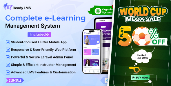 Ready LMS - Complete Learning  Management System Websites, Mobile app with Admin panel