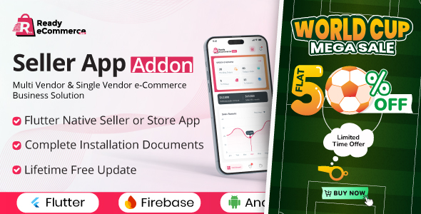 Ready eCommerce - E-Commerce Seller App | Store App | Provider App | Vendor App Addon