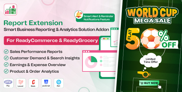 Report Extension – Business Reporting & Analytics Solution Addon for ReadyCommerce & ReadyGrocery