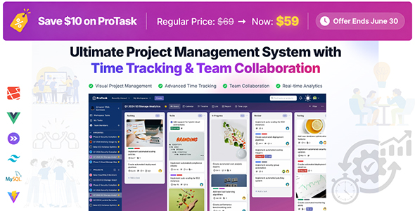 ProTask – Ultimate Project Management System with Time Tracking & Team Collaboration