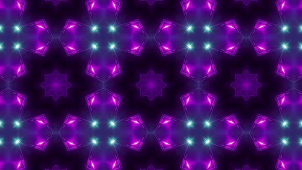 VJ Bright Glowing Neon Kaleidoscope 4K Loop 02