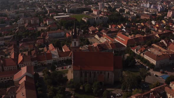 Aerial view of the Evangelical Church in Bistrita