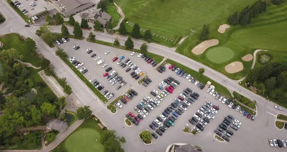 Aerial view of a beautiful golf club.