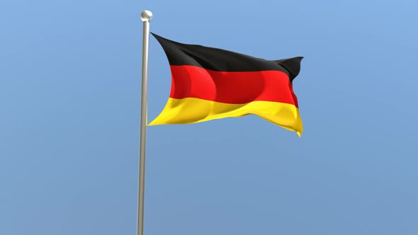 German flag on flagpole.
