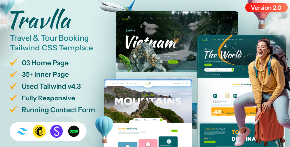 Travlla - Travel & Tour Booking Tailwind CSS Template