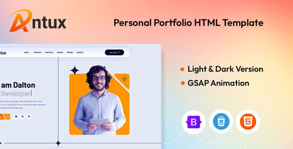 Antux – Portfolio & Resume HTML Template