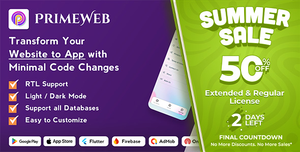 PrimeWeb - Website to App with WebView & Native Features | Web View App | Web to App