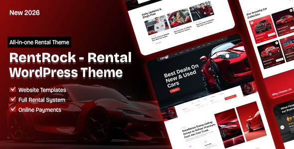 RentRock - Boat, Bike and Car Rental WordPress theme with Complete Booking & Live Tracking System