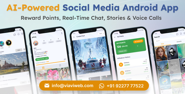 AI-Powered Social Media Android App with Reward Points, Real-Time Chat, Stories & Voice Calls