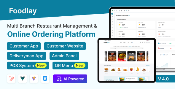 Foodlay | Restaurant Management System With Mobile App