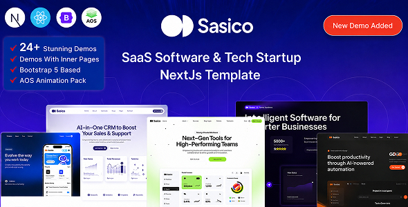 Sasico – SaaS, Software & AI Startup NextJs Template