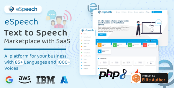 eSpeech - AI Text to Speech Marketplace with SaaS