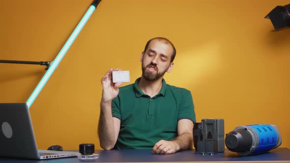 Videographer Reviewing Mini Led Led