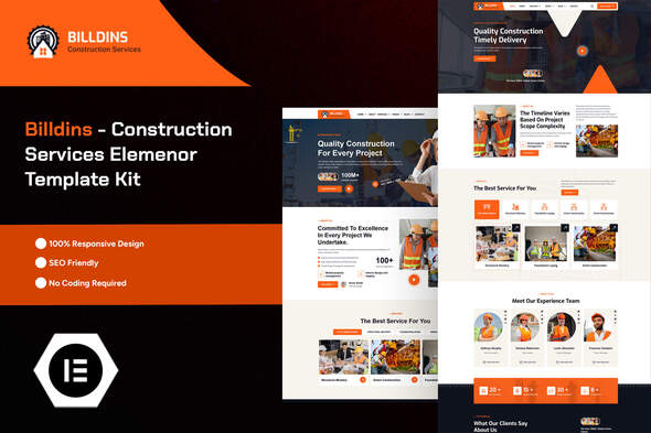Billdins - Construction Services Elemenor Pro Template Kit