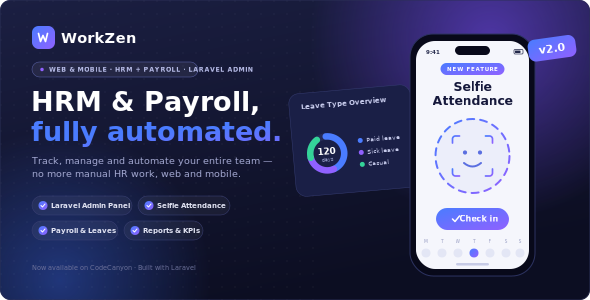 WorkZen – HRM and Payroll Management Mobile App With Laravel Admin Panel